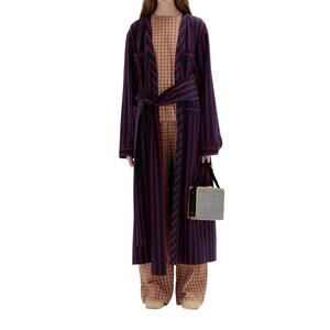NEW EENK sabrina gown coat in navy/red stripe